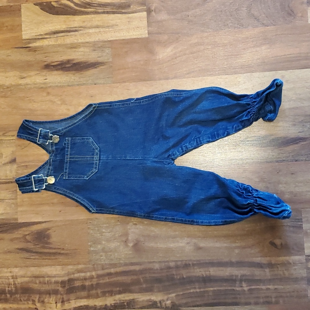 Vintage Zanna Jean Denim Footie Overalls Bibs